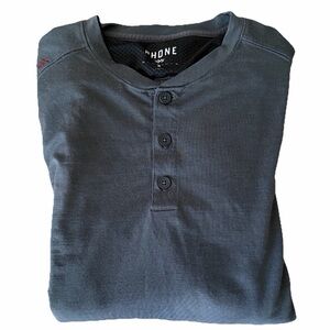 Rhone Trek Henley LS Shirt Men Small Gray Merino Wool Blend Thermal Soft #100228